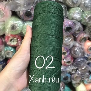 Sợi dệt cotton Craft Yarn 2mm - Màu trơn - 02 - Xanh rêu