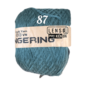 Sợi cotton bóng chập 4 fingering trơn mã 87