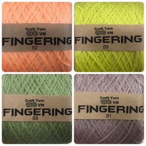 Bảng màu 2 sợi cotton bóng chập 4 fingering trơn