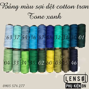 Sợi dệt cotton craft yarn tone xanh