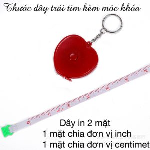 thước dây trái tim kèm móc khoá