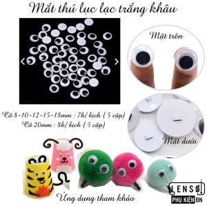 Mắt thú lục lạc khâu - Túi 5 cặp