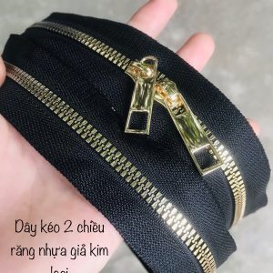 Dây kéo đen 2 chiều răng nhựa - Mét
