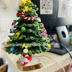 Combo làm cây thông từ kẽm nhung trang trí Giáng sinh cực cool