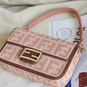 Set nguyên phụ liệu túi thêu canvas Fendi